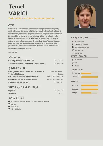 Hukuk Sekreteri Cv Örnekleri cv indir